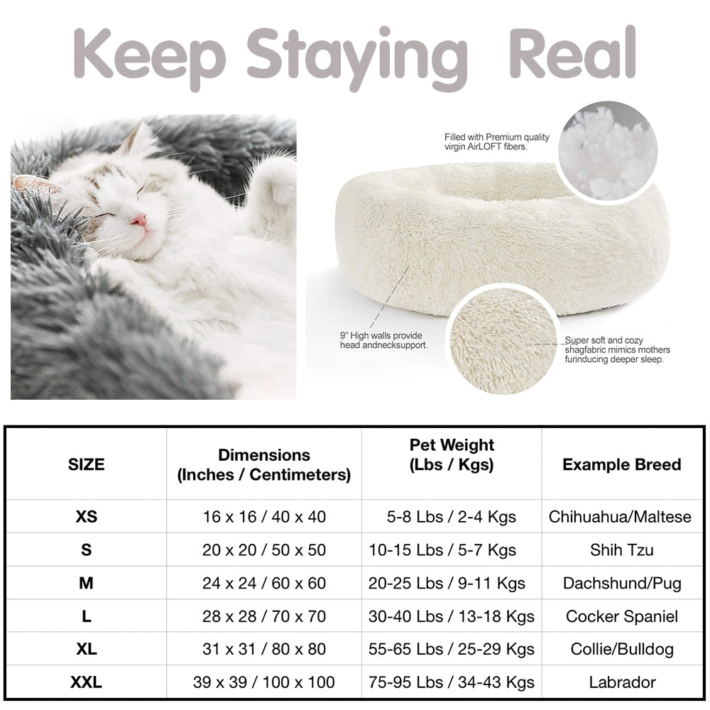 #1 Anxiety Reducing Dog Bed - Made of Soft Warm Fabric and Long Plush